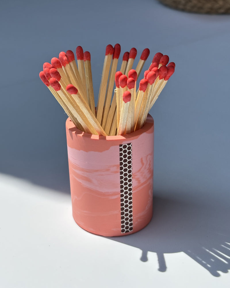 Pojemnik na zapałki - Pomarańczowo-różowy