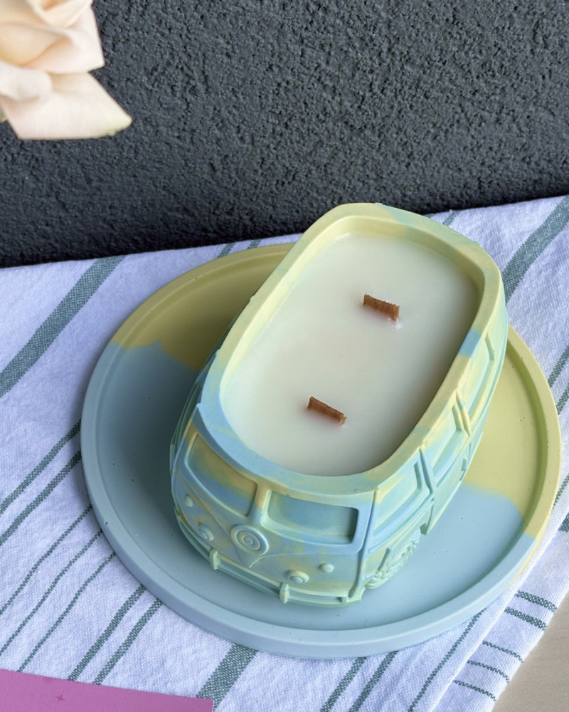 Taca dekoracyjna mała - Niebiesko-żółty