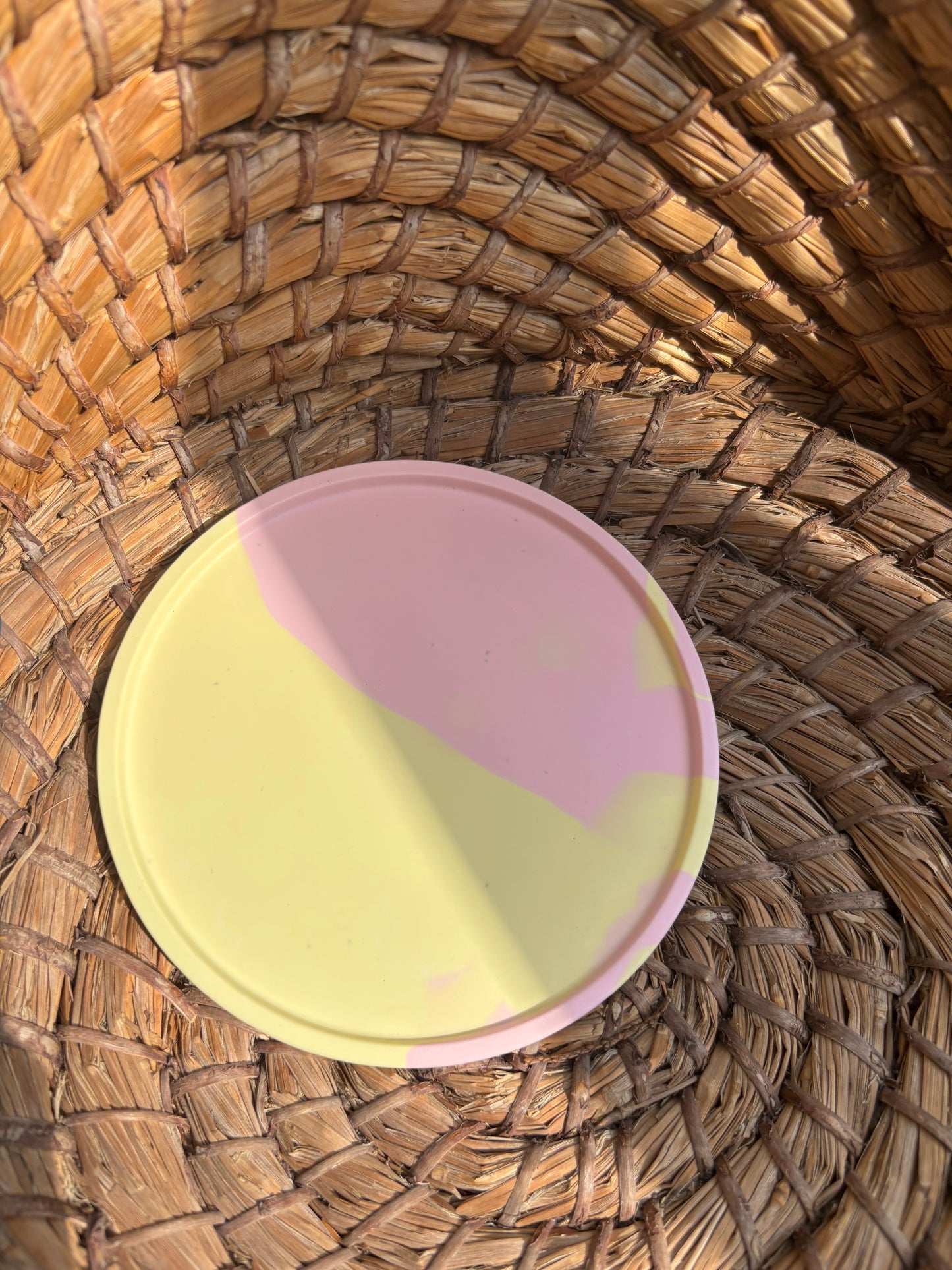 Taca dekoracyjna mała - Różowy-żółty