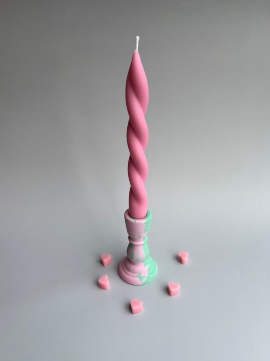 Świecznik Lumiere niebiesko-różowy