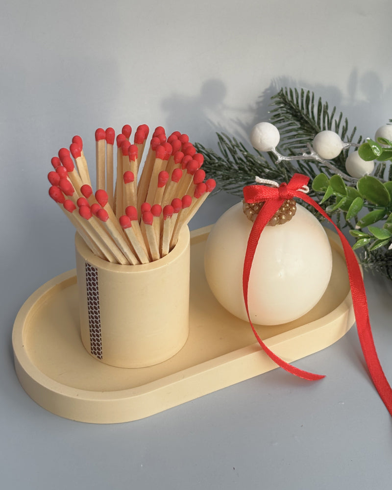 Pojemnik na zapałki - Bezowy