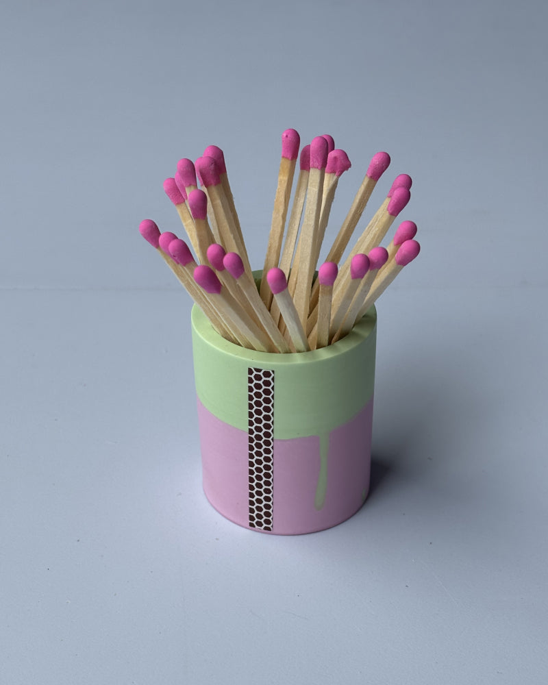 Pojemnik na zapałki - Jasnozielony-różowy