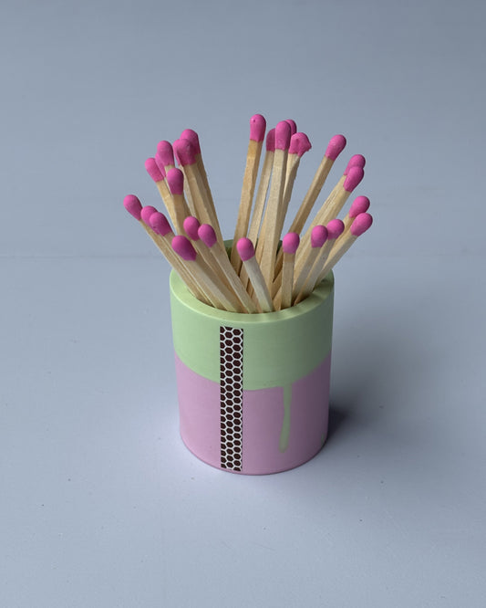 Pojemnik na zapałki - Jasnozielony-różowy
