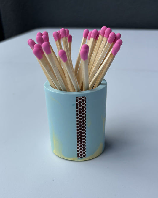 Pojemnik na zapałki - Niebiesko-żółty
