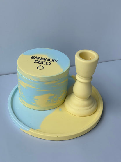 Taca dekoracyjna mała - Niebiesko-żółty