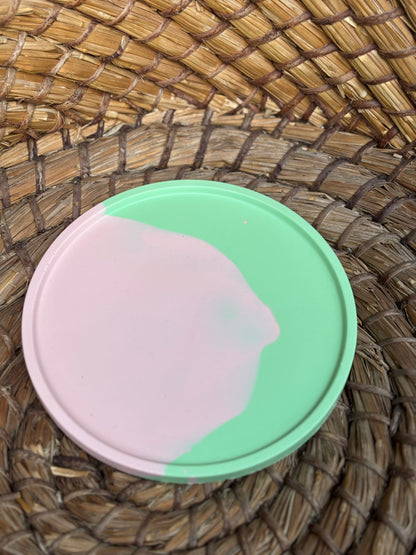 Taca dekoracyjna mała - Jasnozielony-różowy