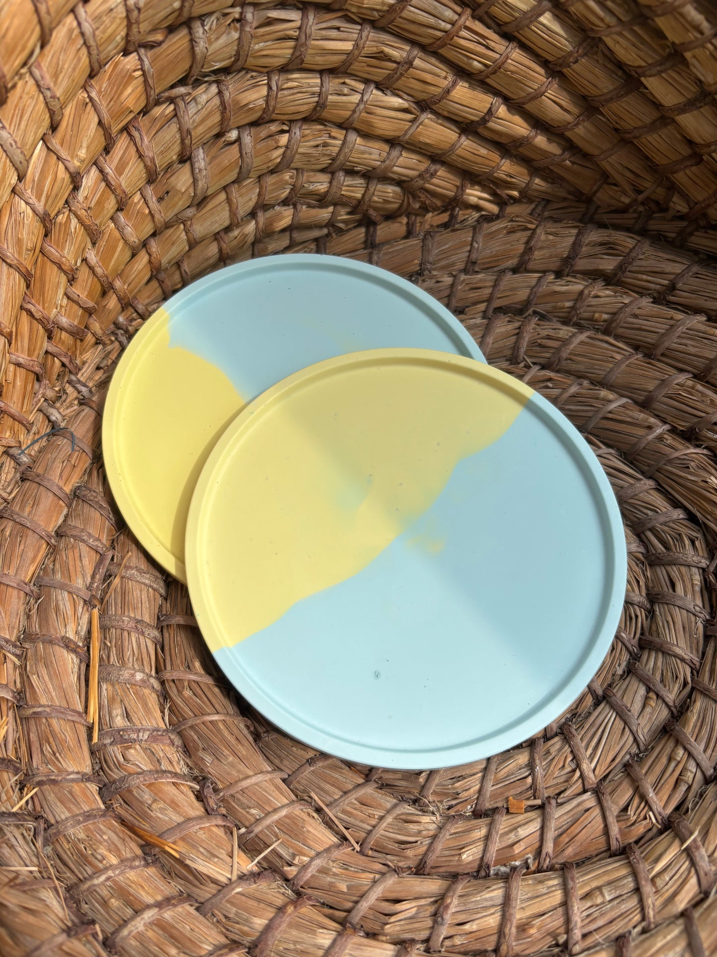 Taca dekoracyjna mała - Niebiesko-żółty
