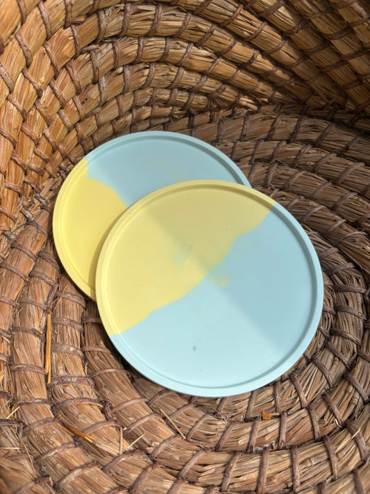 Taca dekoracyjna mała - Niebiesko-żółty