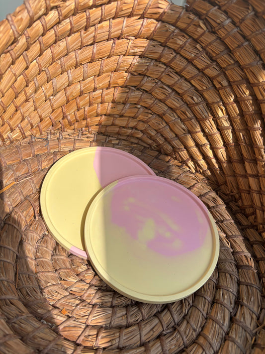 Taca dekoracyjna mała - Różowy-żółty