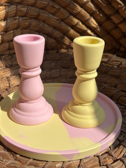 Taca dekoracyjna mała - Różowy-żółty