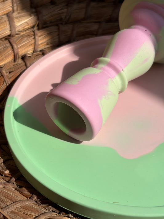 Taca dekoracyjna mała - Jasnozielony-różowy