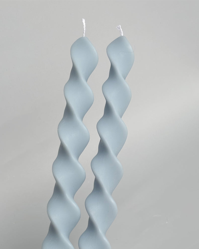 Świece stożkowe Wave - niebieskie (2 szt.)